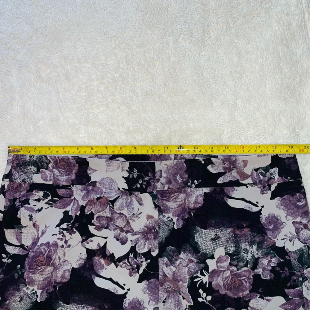 Nine West purple‎ dark floral straight leg pants - Picture 2 of 8
